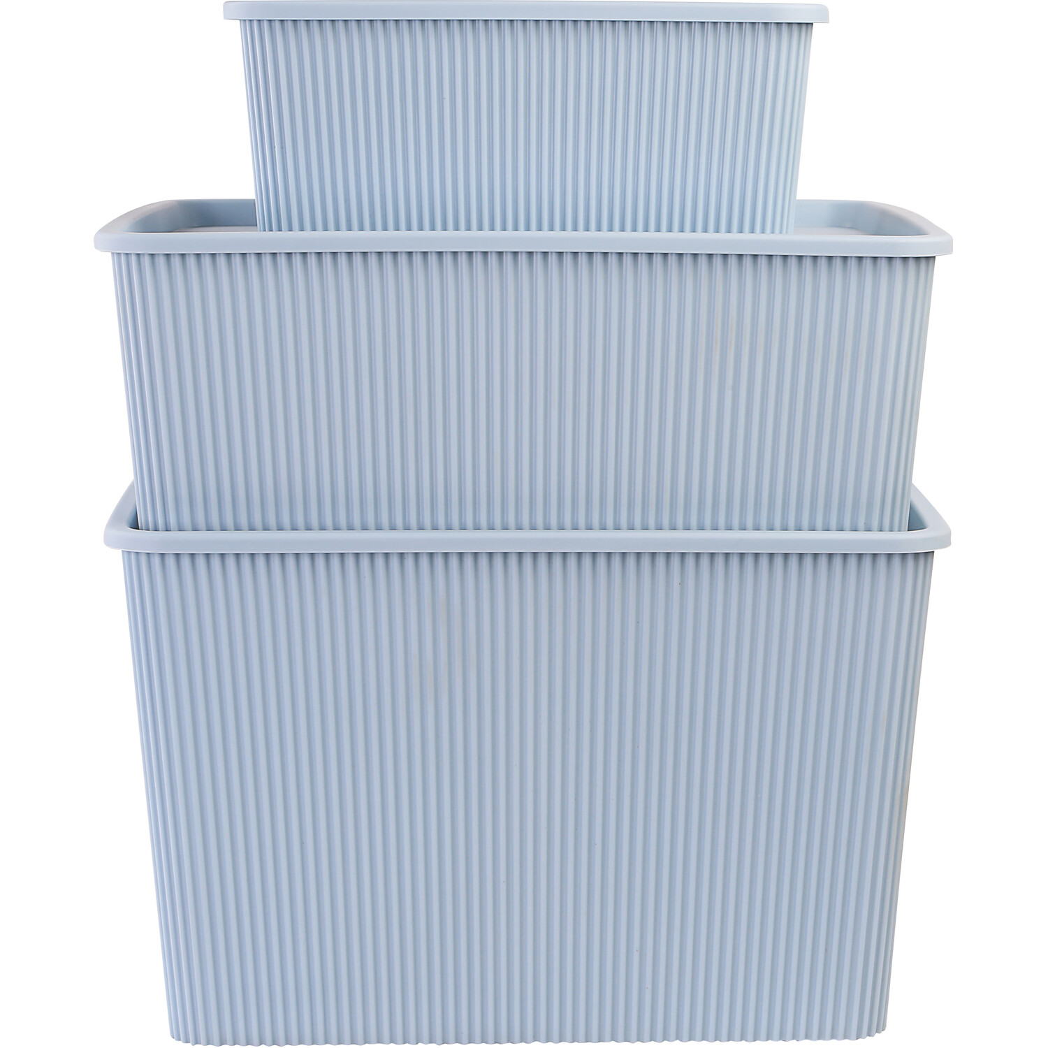 My Home Ribbed Storage Box Slate Small Image 3