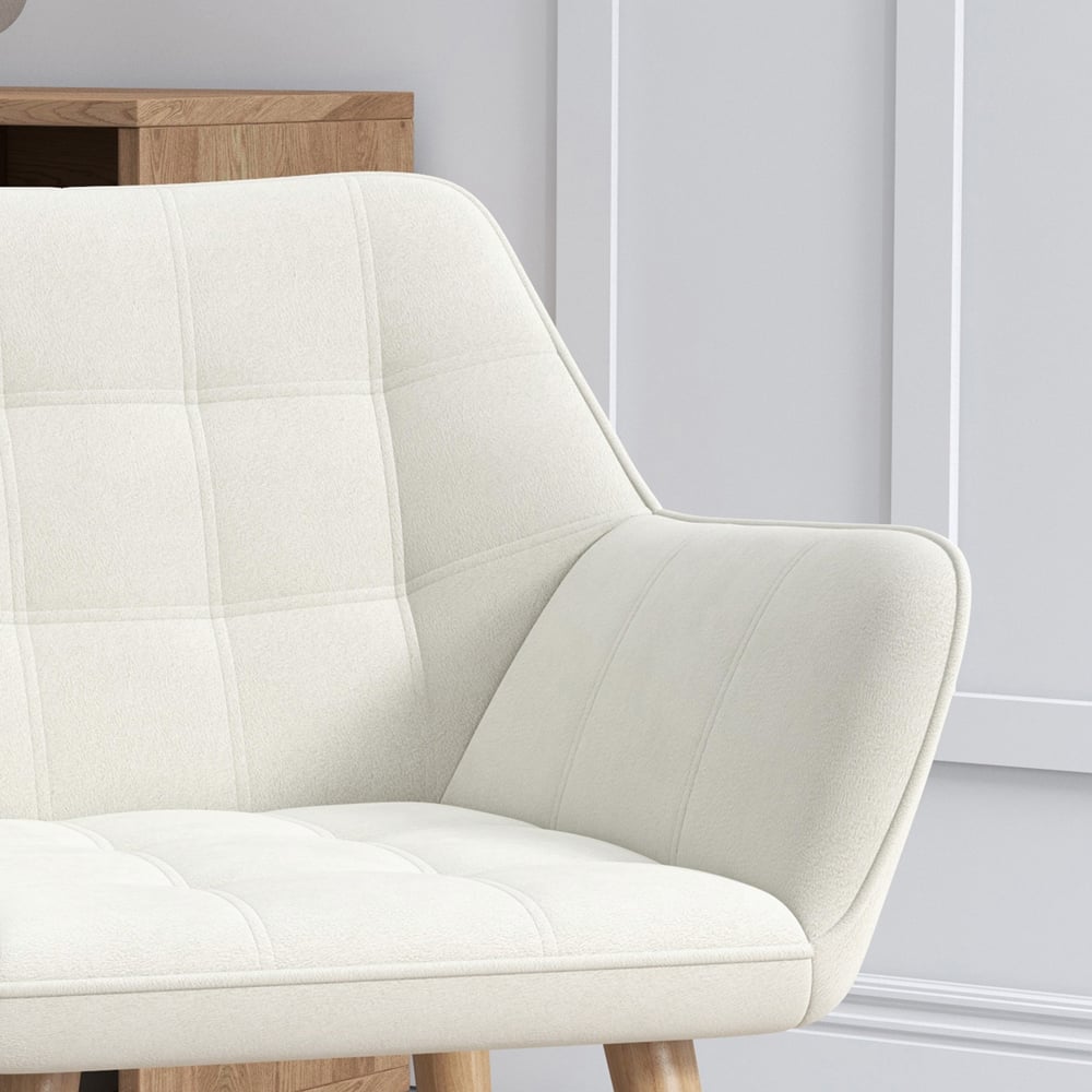 HOMCOM Cream White Accent Armchair Image 3