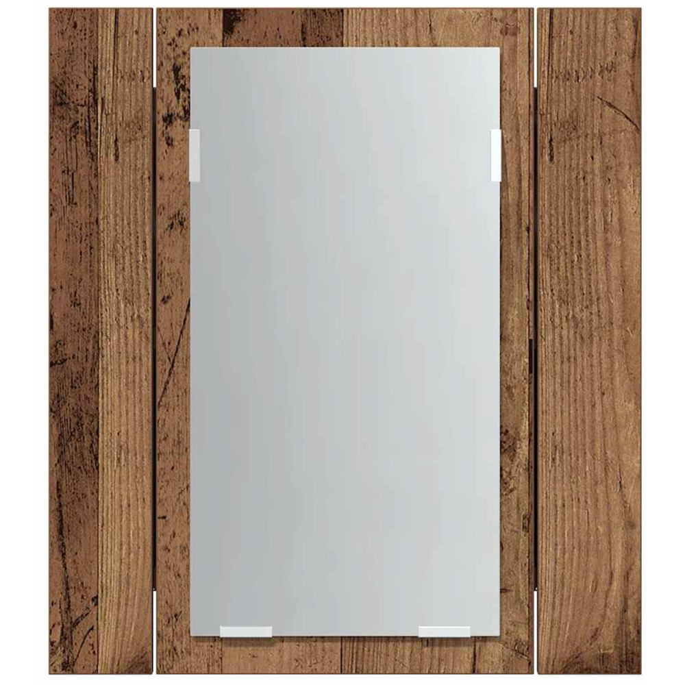 vidaXL LED Mirror Old Wood Bathroom Cabinet Image 3