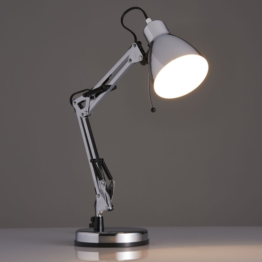 Wilko Angle Task Lamp Chrome Effect Image 4