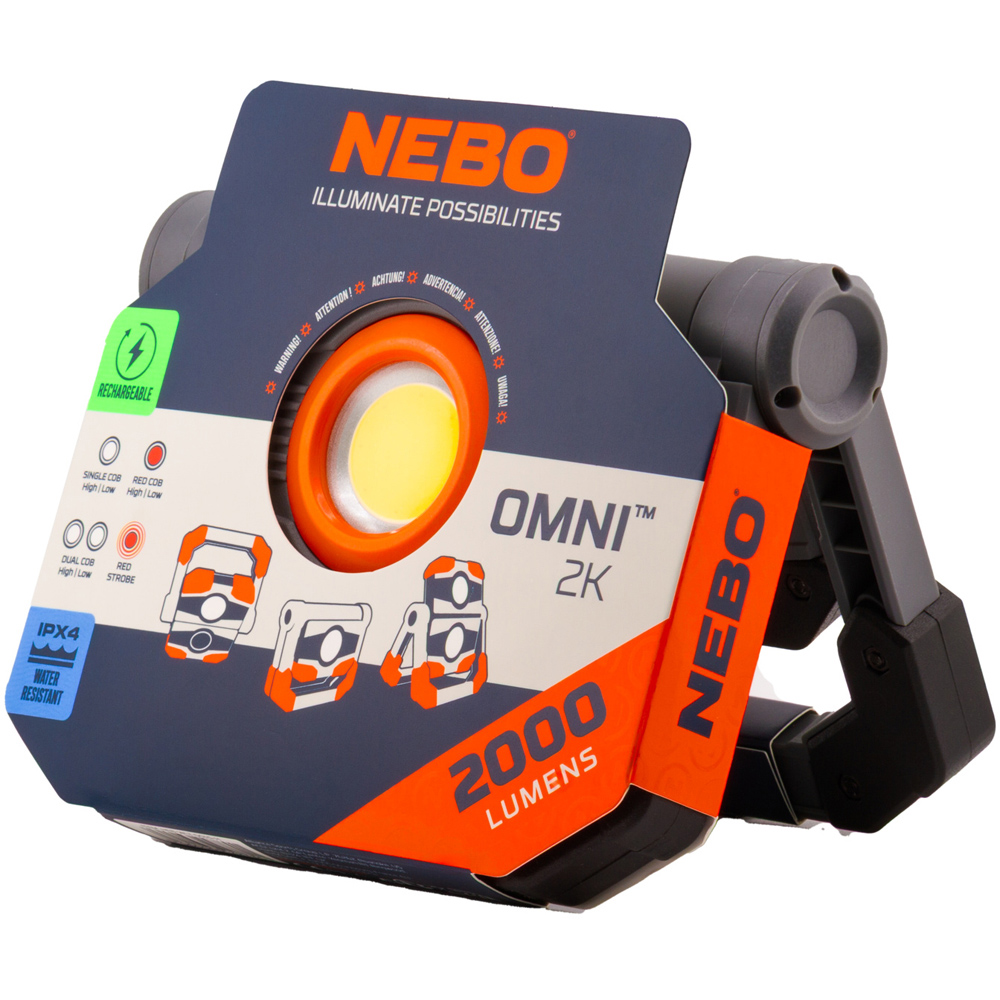 Nebo Omni 2K 2000 Lumens Multi-Directional Rechargeable Work Light with Built-In Power Bank Image 1