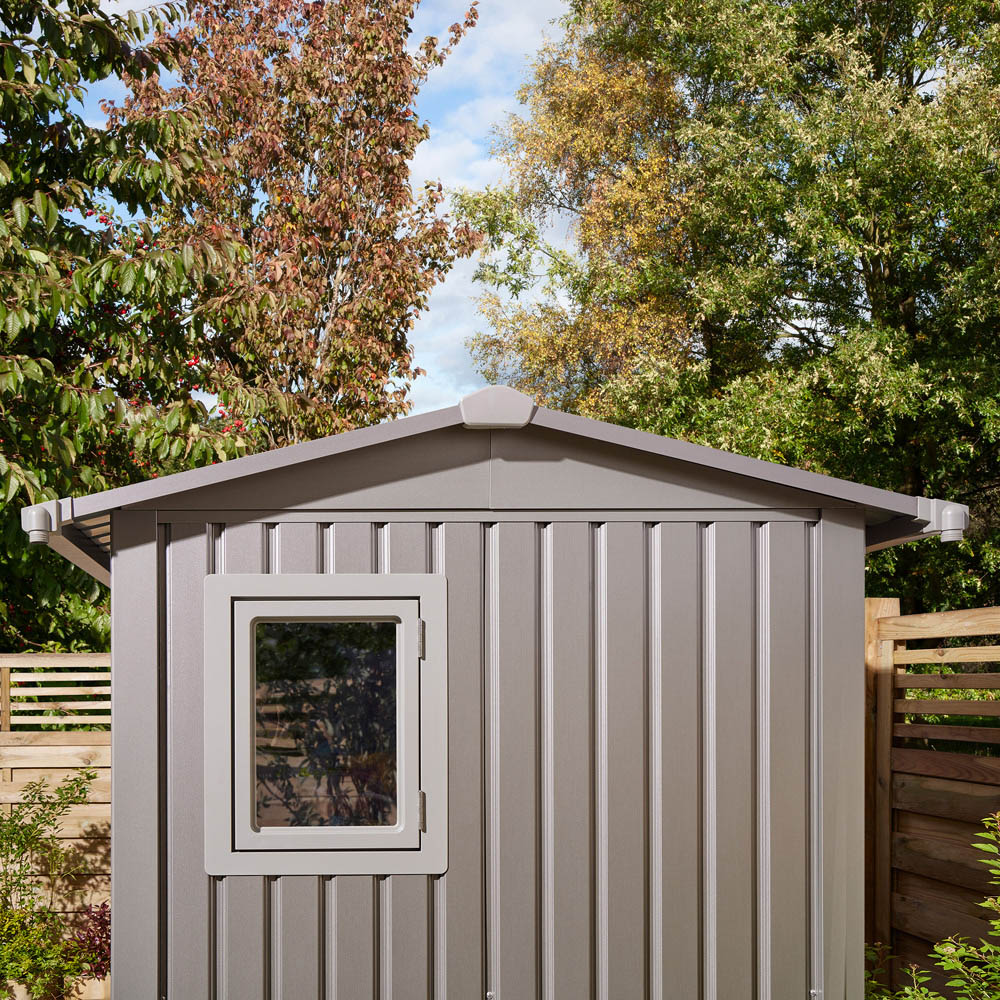 Rowlinson 8 x 6ft Grey Brentvale Premium Apex Metal Garden Shed Image 8