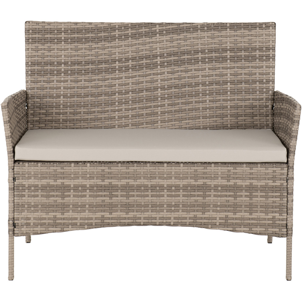 Seconique Willow 4 Seater Grey Fabric Rattan Clear Glass Garden Set Image 4