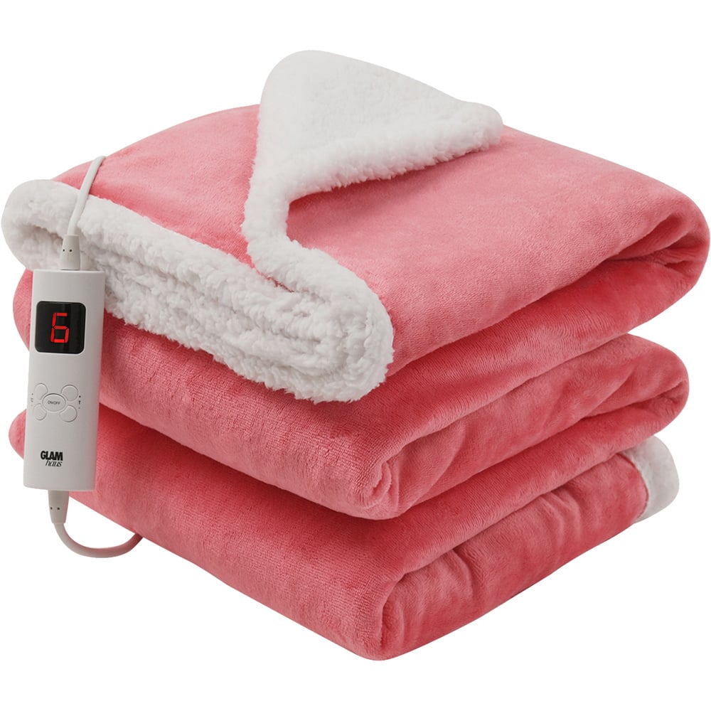 GlamHaus Dark Pink Electric Throw 160 x 130cm Image 1