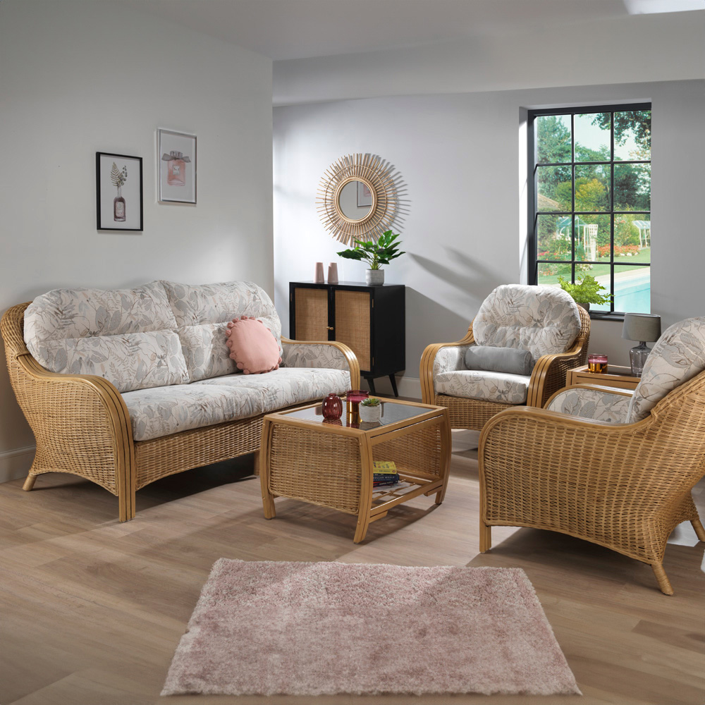 Desser Centurion 5 Seater Leafy Natural Rattan Sofa Set Image 1