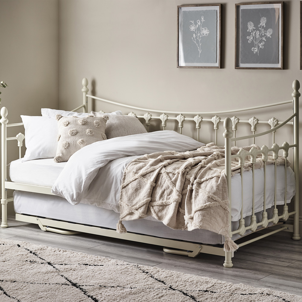 Julian Bowen Single Stone White Versailles Day Bed with Trundle Image 1