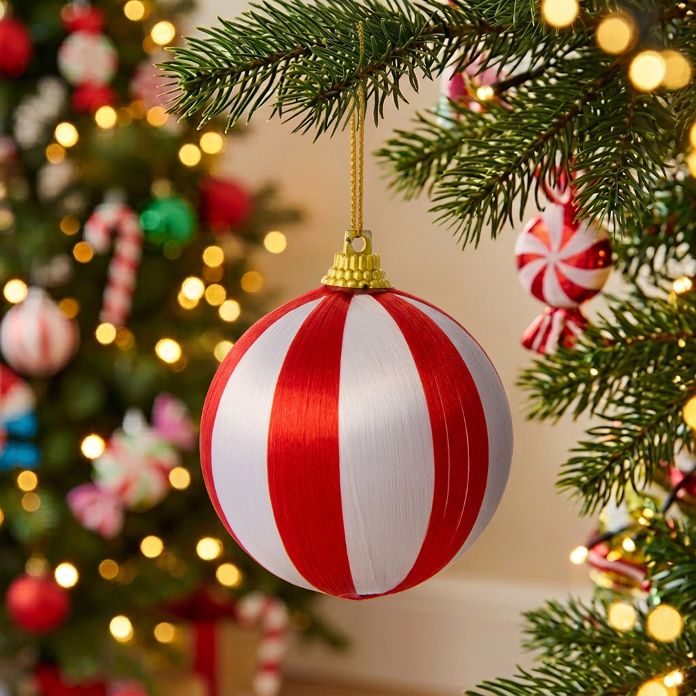 Set of 21 Shiny Candy Cane Baubles Image 2