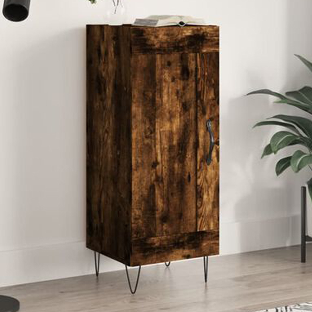 vidaXL Single Door Smoked Oak Sideboard Image 1