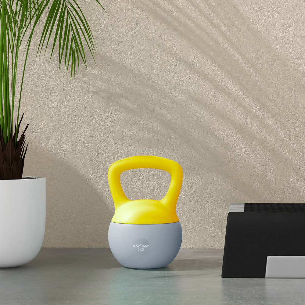 SPORTNOW Yellow and Grey Kettlebell 6kg Image 3