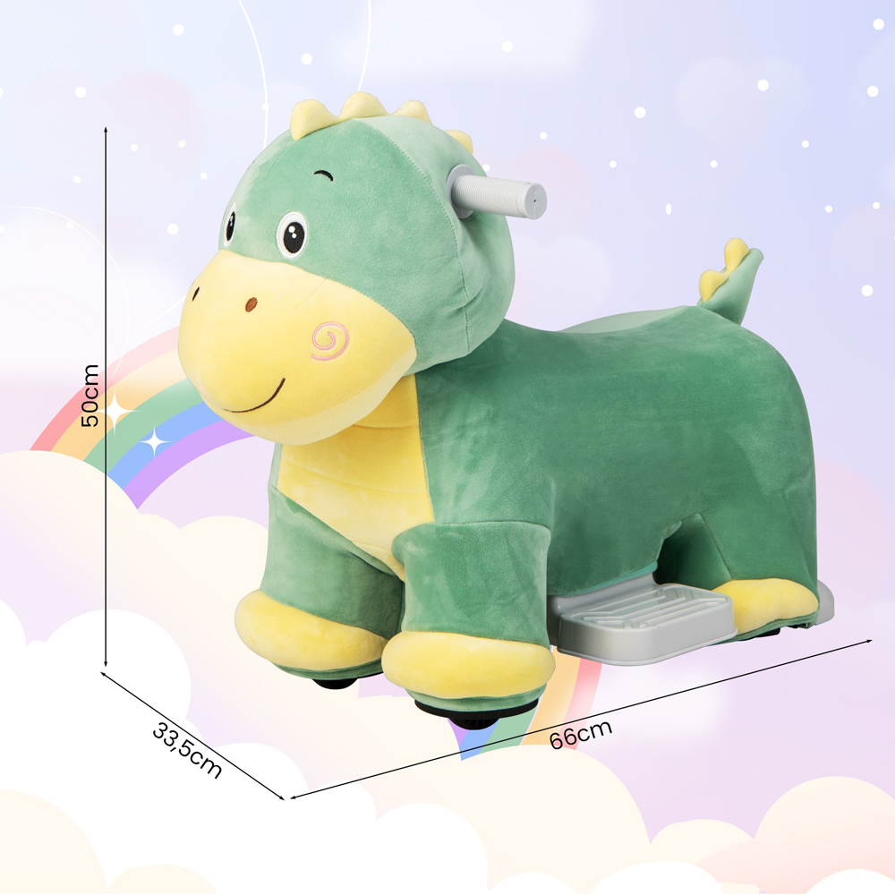 Costway Kids Green Electric Animal Ride On Toy with Music Function 6V Image 6