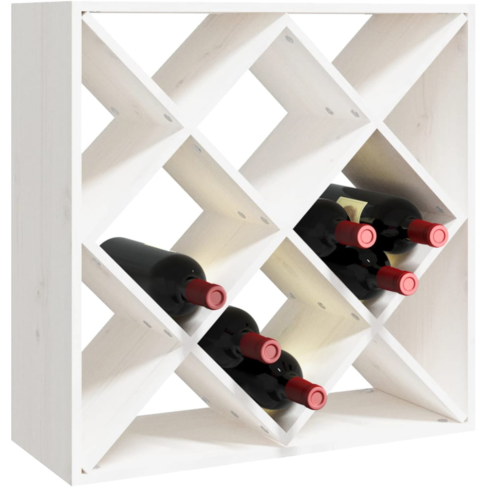 vidaXL 12 Shelf White Freestanding Wine Cabinet Image 3