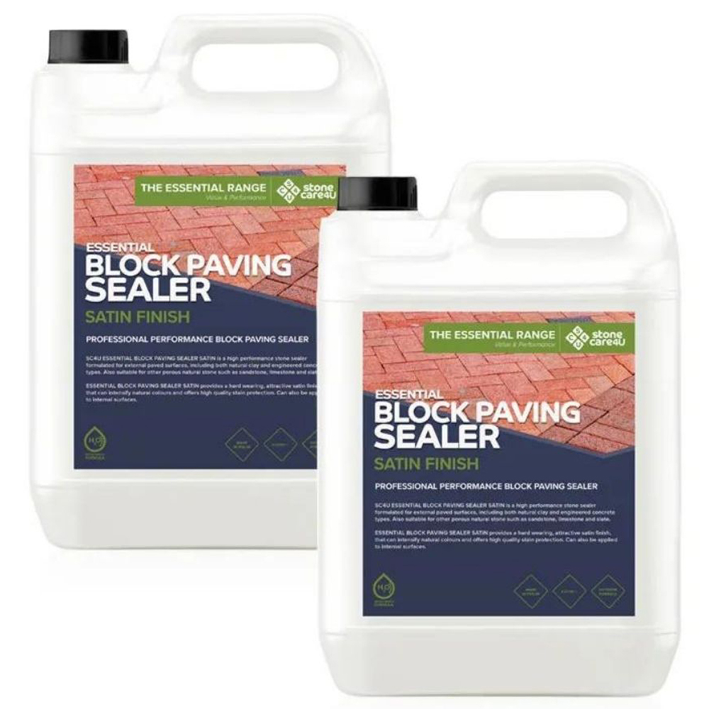 StoneCare4U Essential Satin Finish Block Paving Sealer 5L 2 Pack Image 1