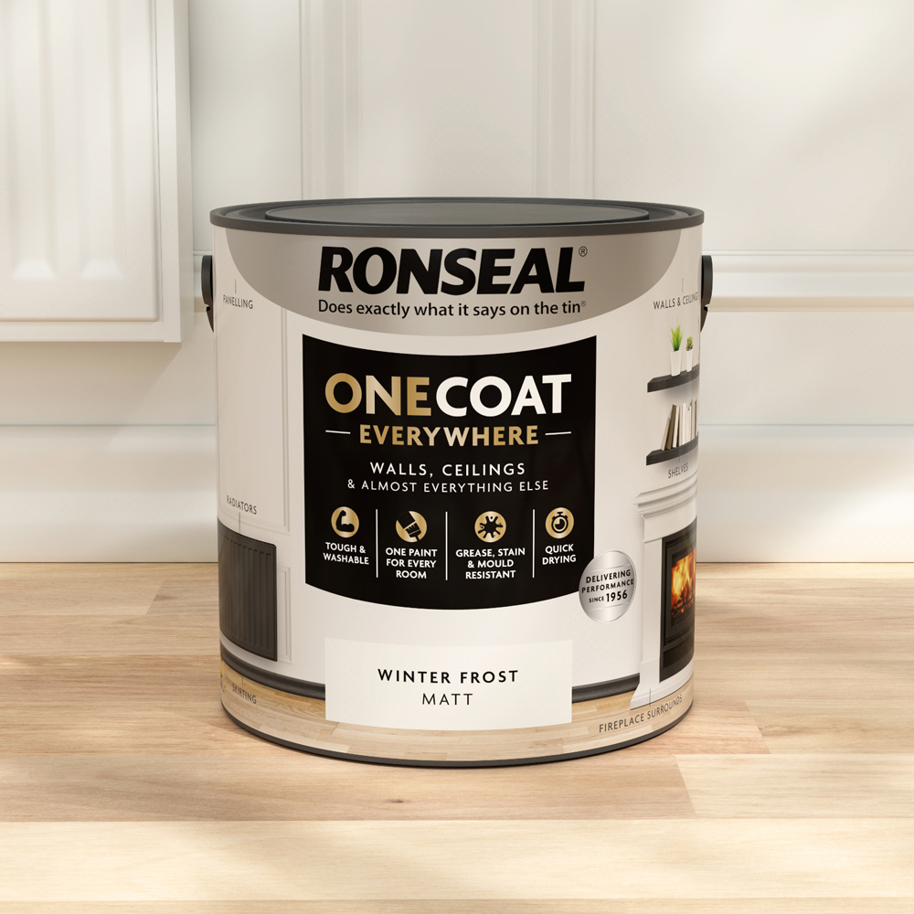 Ronseal One Coat Everywhere Winter Frost Matt Interior Paint 2.5L Image 5