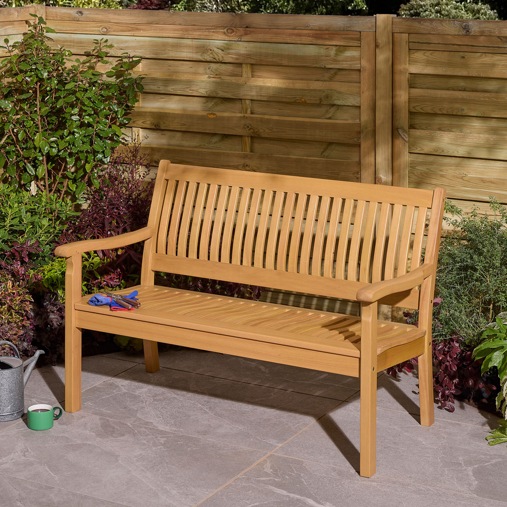 Rowlinson Farnham 2 Seater Natural Garden Bench Image 1