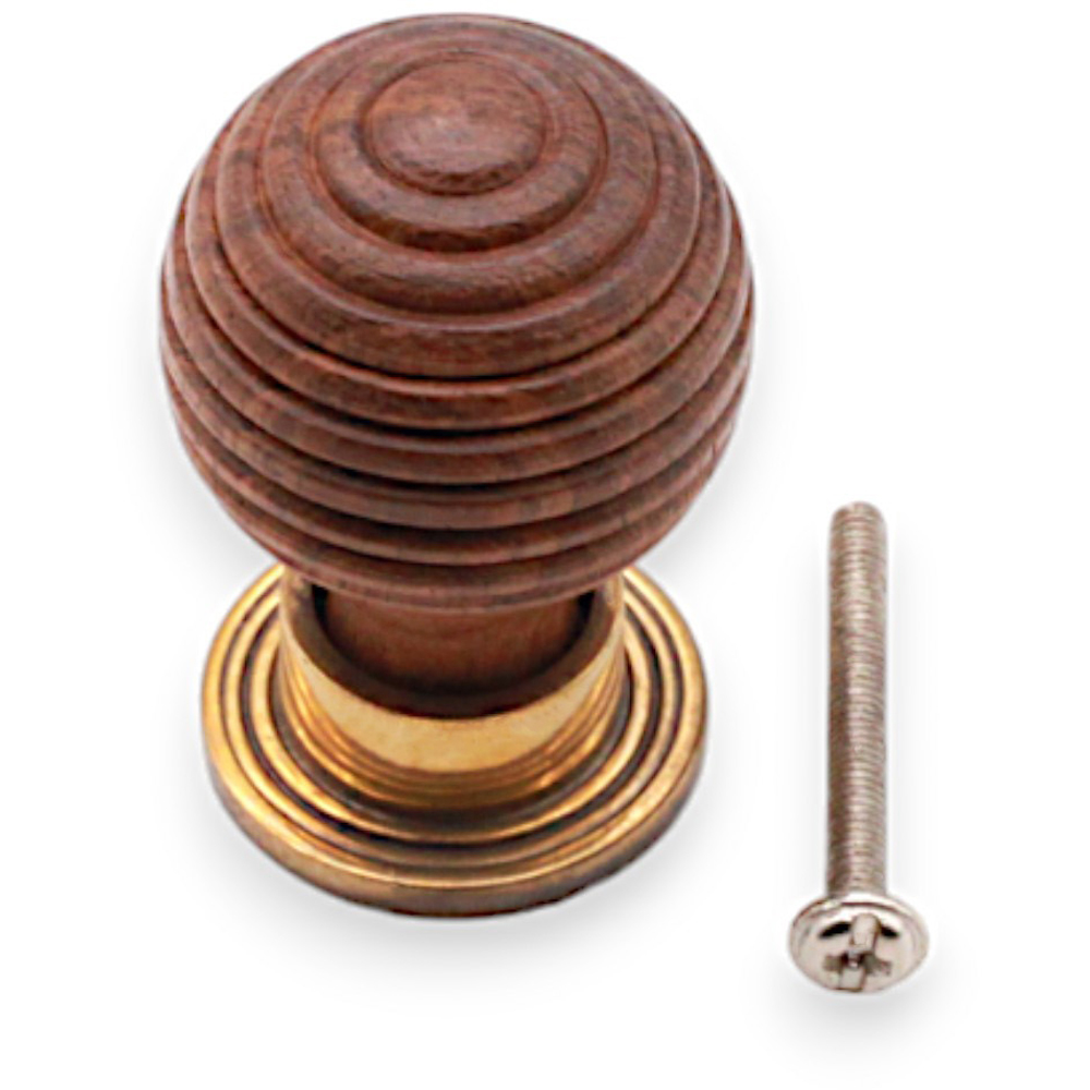 Spira Brass Rosewood Preston Aged Brass Cupboard Knob 35mm Image 4