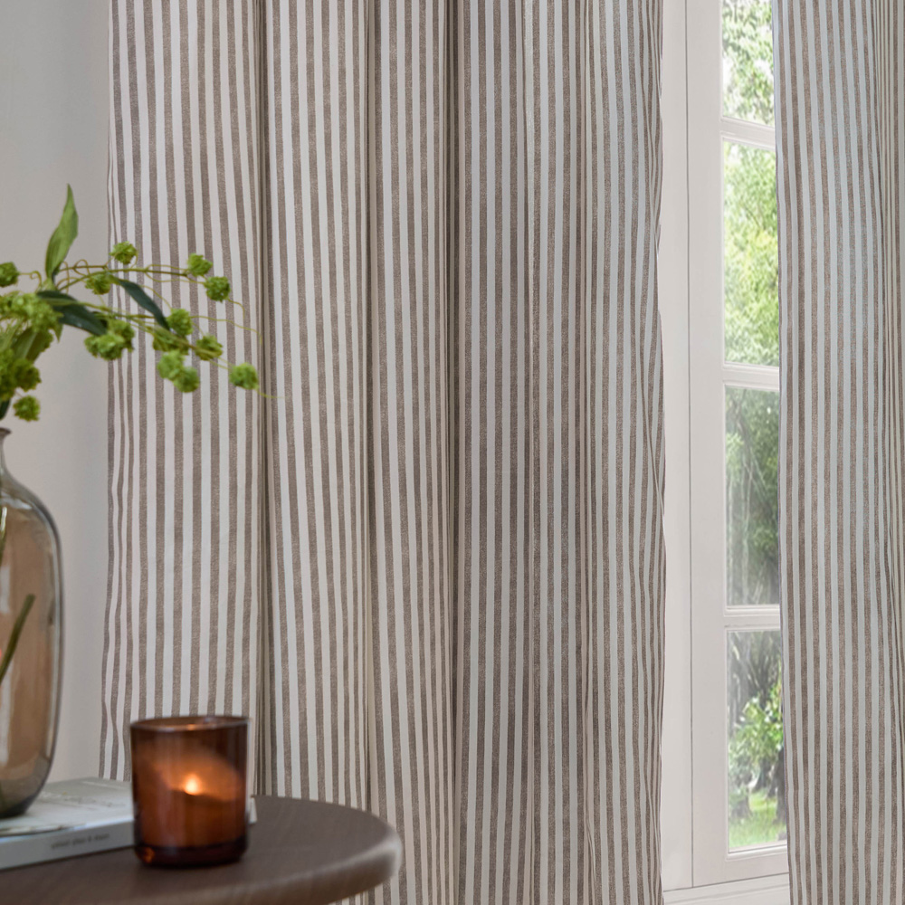 Yard Hebden Mole Striped Lined Pencil Pleat Curtains 117 x 183cm Image 3