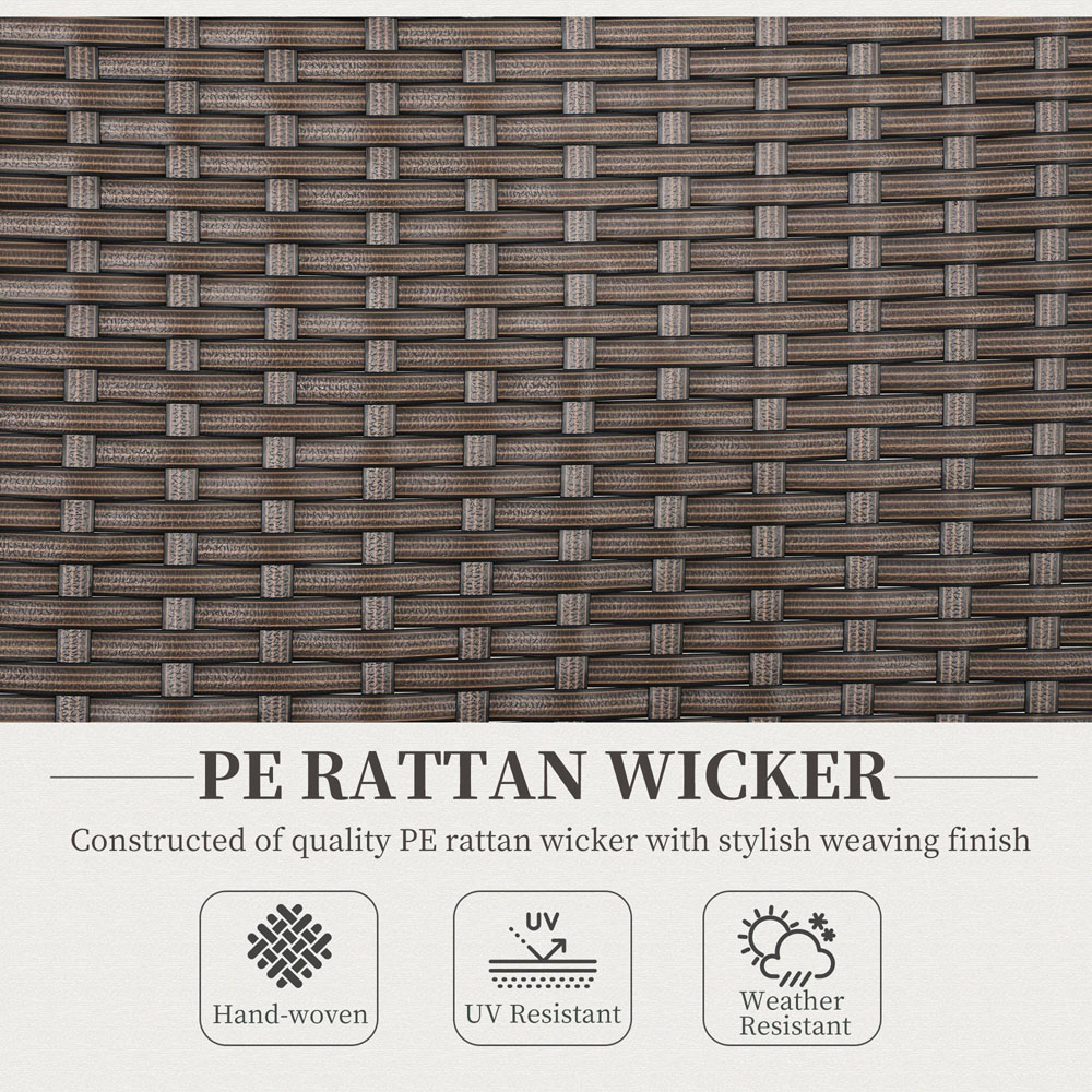 Outsunny Brown Rattan Folding Garden Chair Image 8