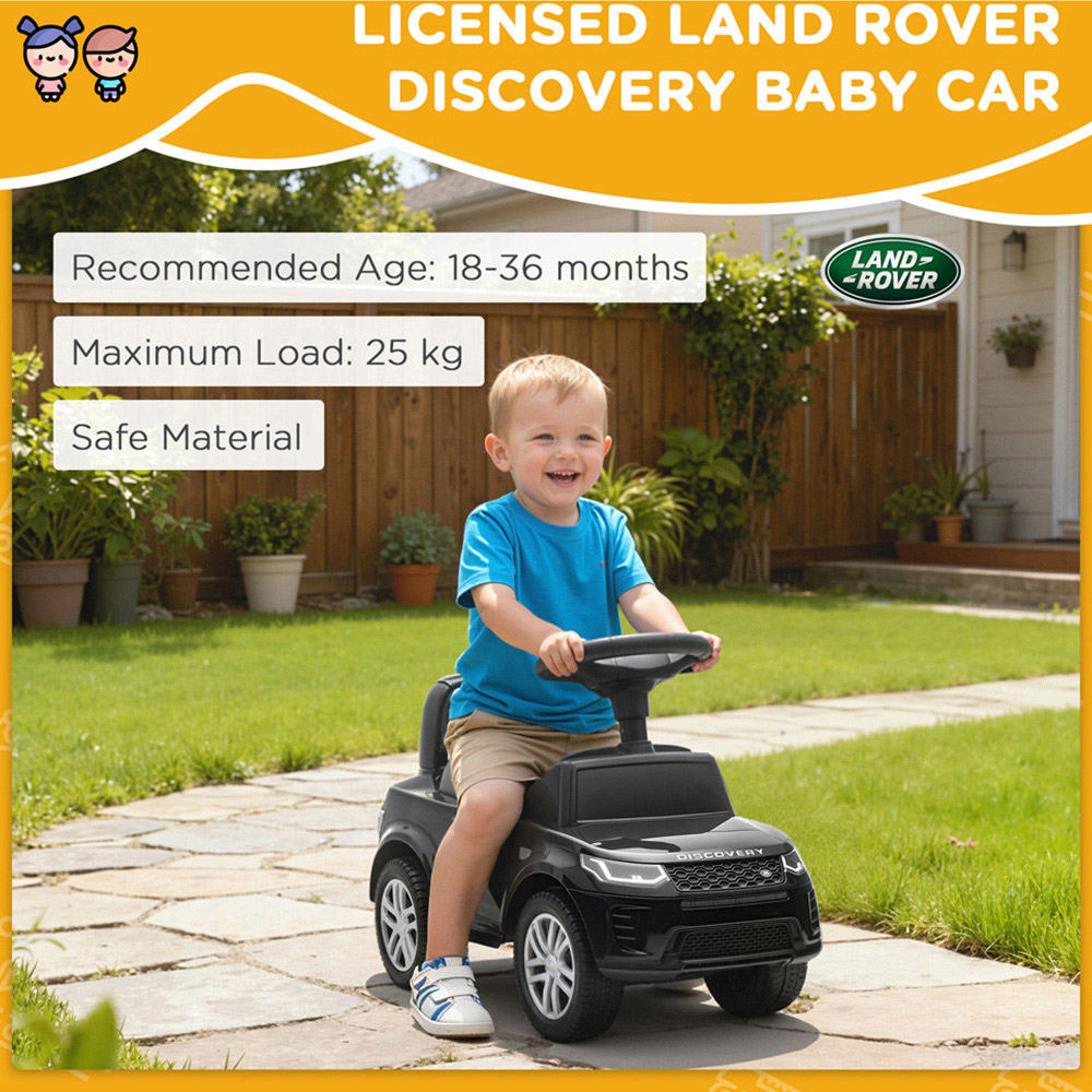 Tommy Toys Toddler Black Licensed Land Rover Ride On Car Image 4