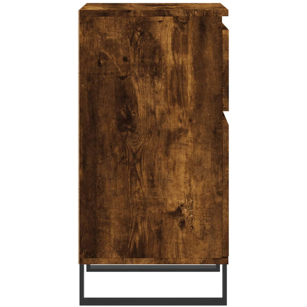 vidaXL Single Door Single Drawer Smoked Oak Sideboard Image 7