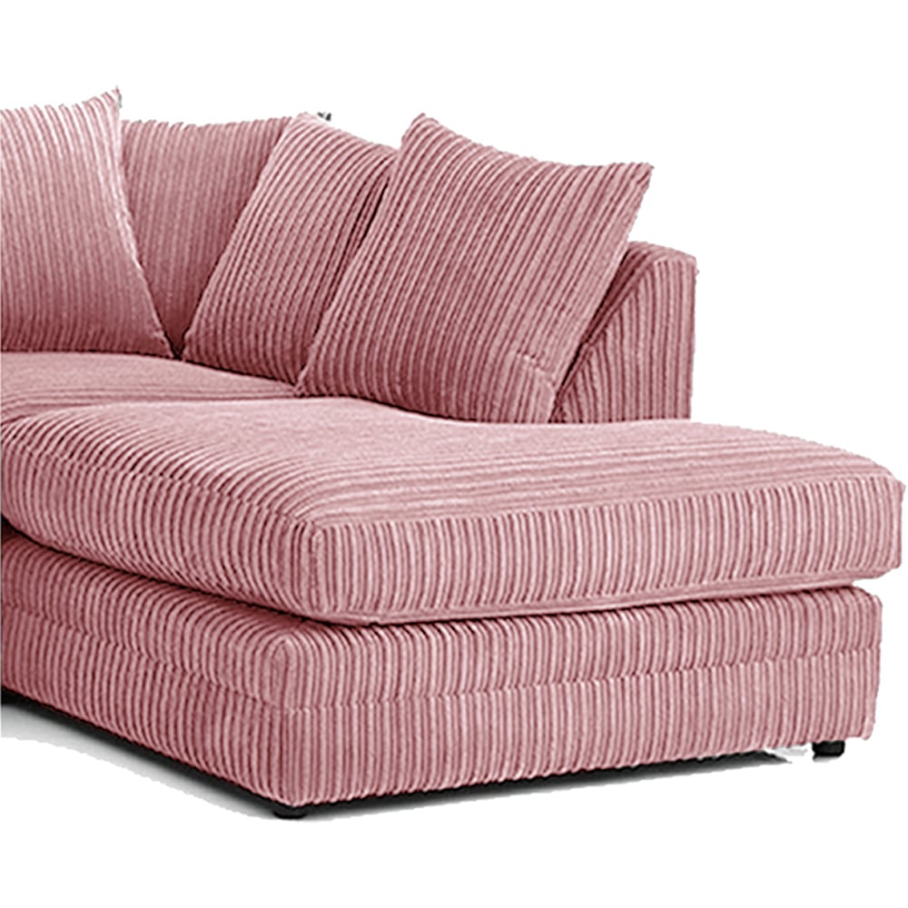 Luxor 3 Seater Pink Jumbo Cord Right Hand Facing Corner Sofa Image 3