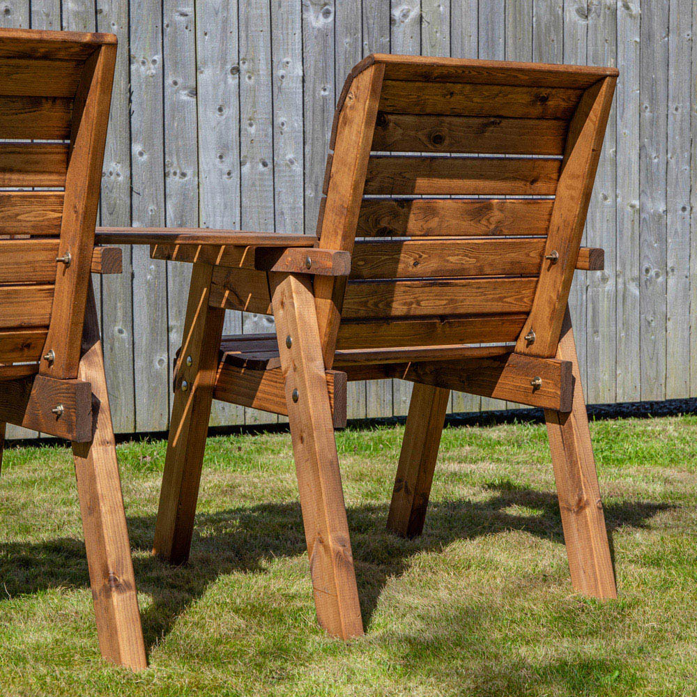 Samuel Alexander 2 Seater Handmade Chunky Rustic Wooden Garden Companion Seat Image 8