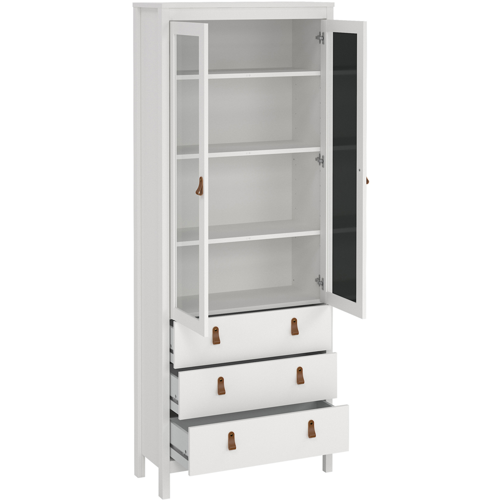 Florence Barcelona 2 Door 3 Drawer White Display Cabinet Image 4