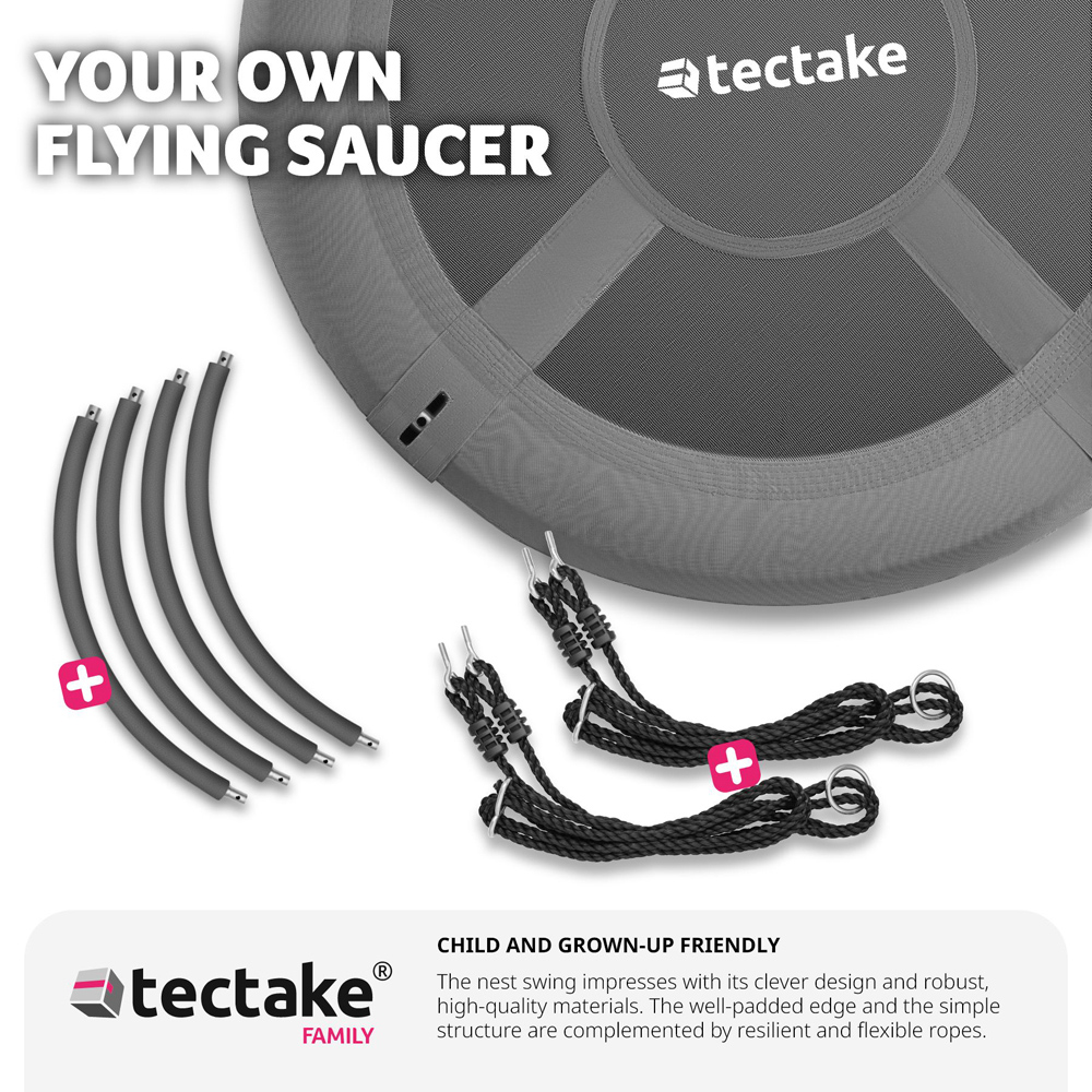 tectake Adjustable and Strong Suspension Swing 300kg 100 x 100cm Image 5