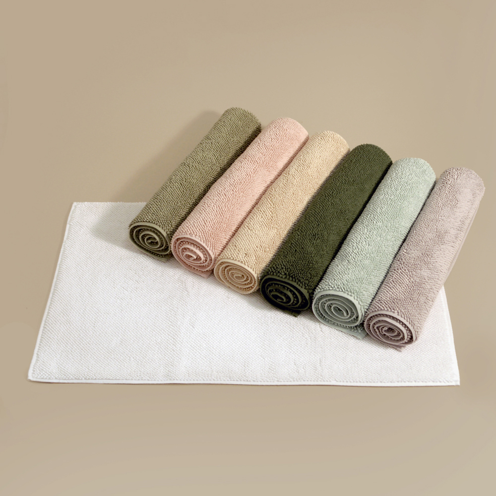Misona Loop Light Grey Reversible Organic Cotton Bath Mat 50 x 80cm Image 3