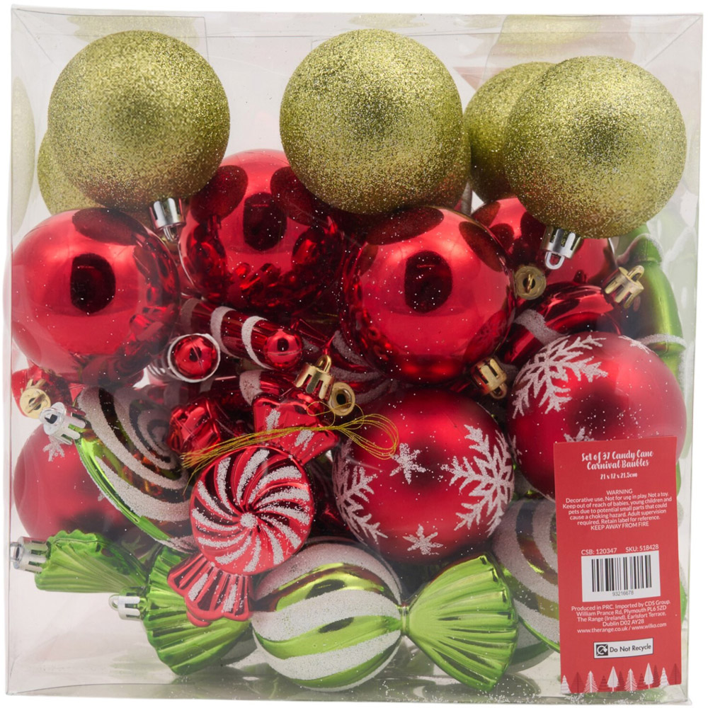 Set of 37 Candy Cane Carnival Baubles Image 9