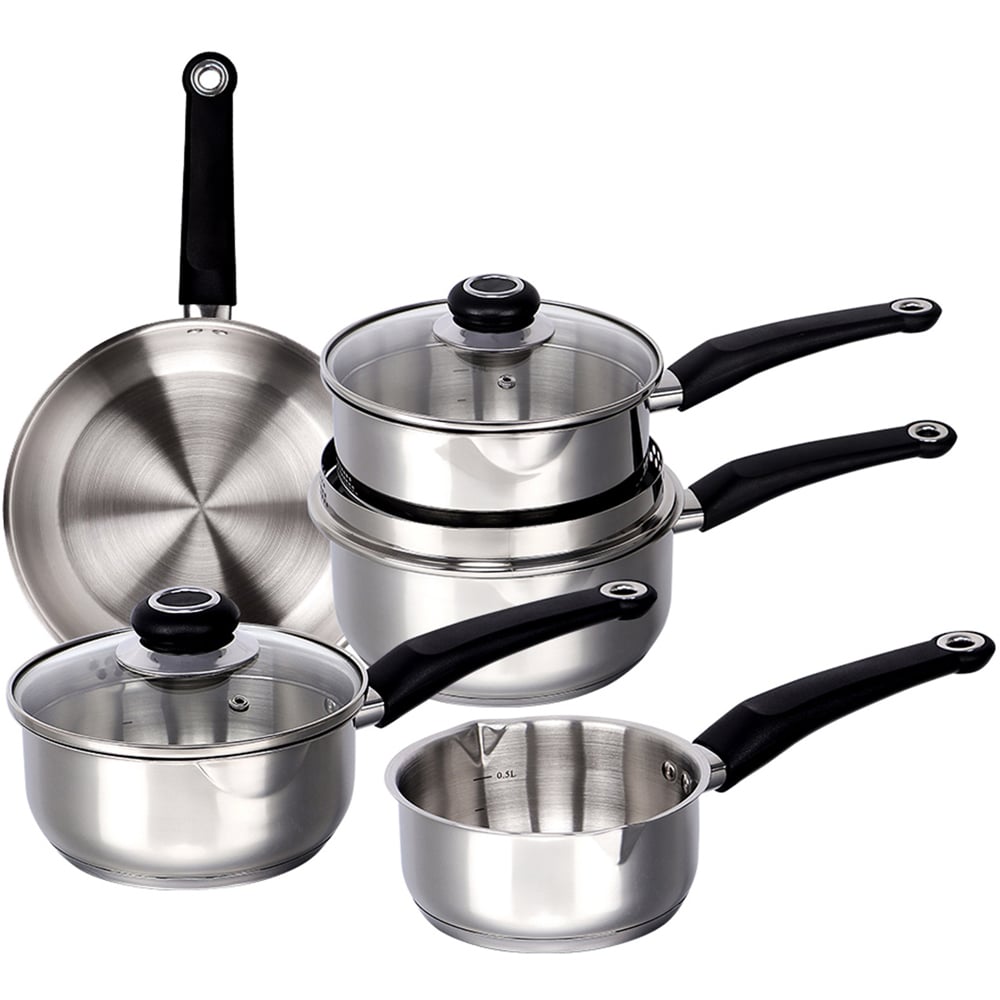 Gr8 Home 8 Piece Stainless Steel Induction Cookware Set with Lids Image 1