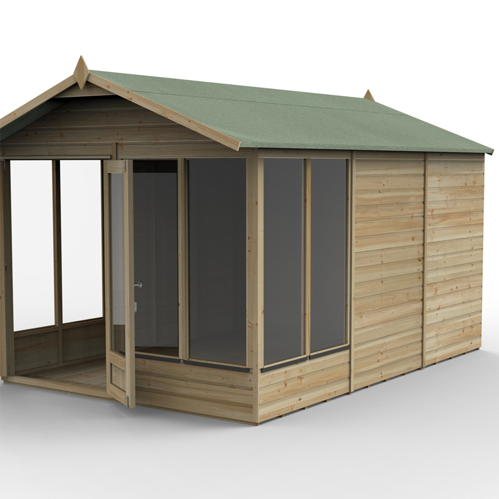 Forest Garden 8 x 12ft Beckwood Double Door 6 Window Apex Summerhouse Image 4