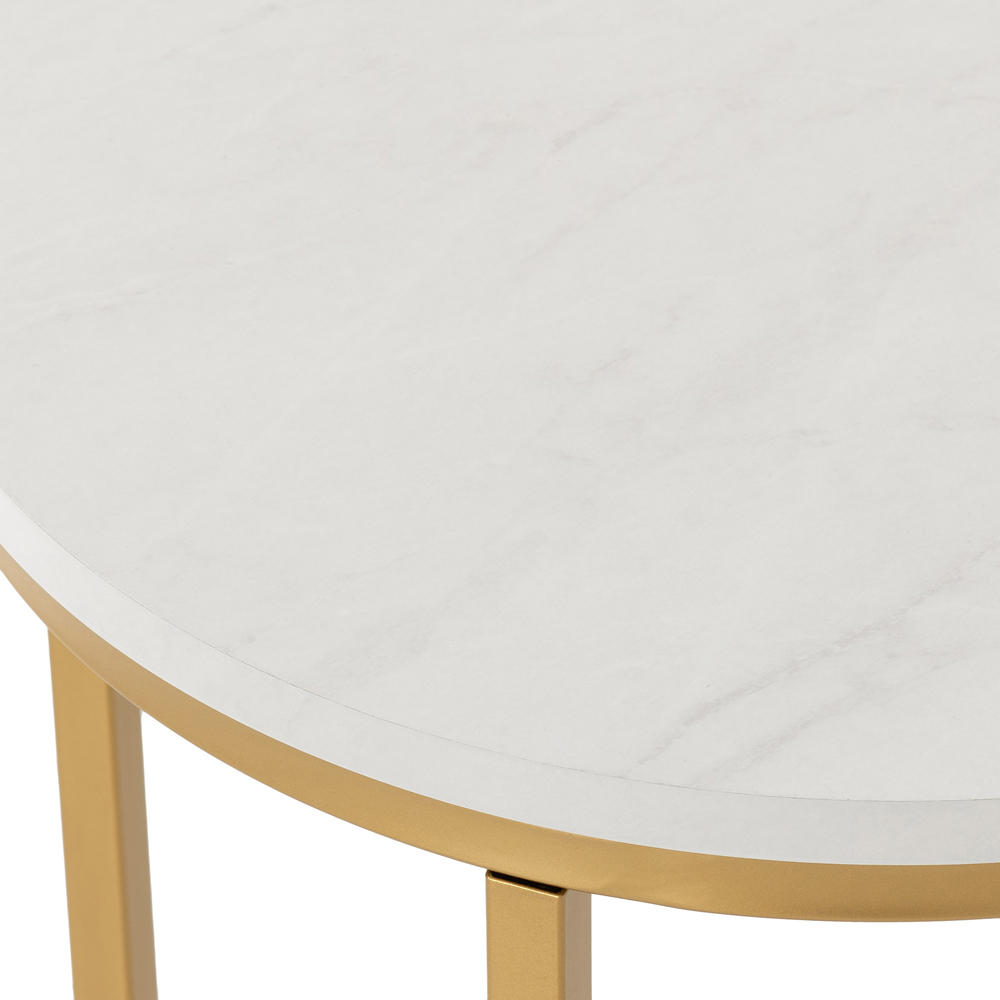 Seconique Dallas Marble and Gold Effect Side Table Image 3