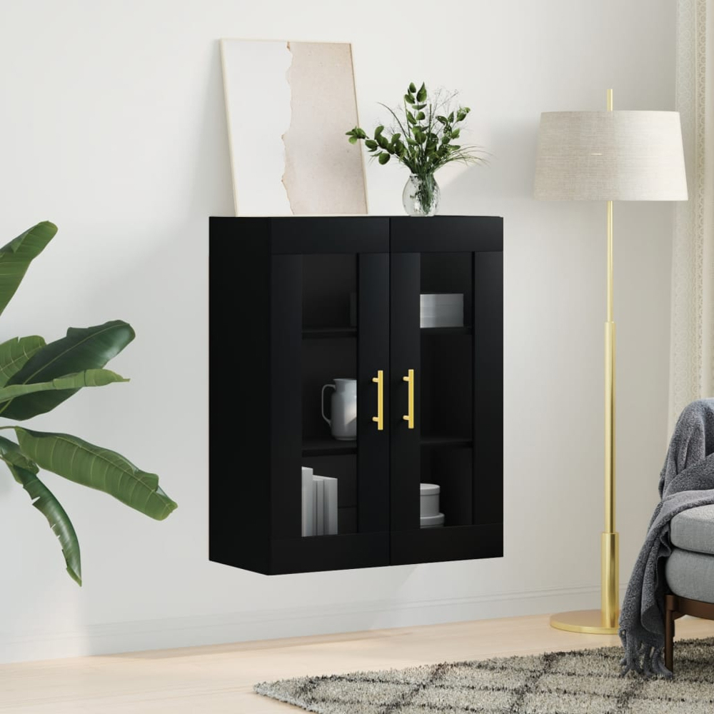 vidaXL 2 Door Black Wall Mounted Cabinet Image 9