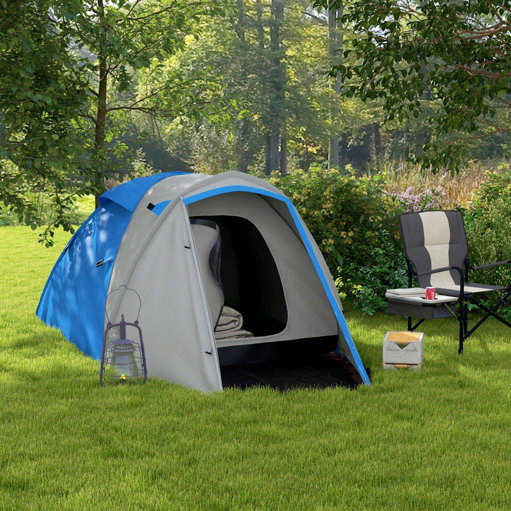 Outsunny 2-3 Person Waterproof Camping Tent Blue Image 2
