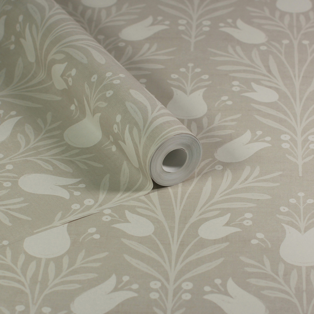 Esselle Home Heritage Tulip Taupe Wallpaper Image 2