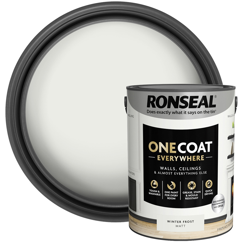 Ronseal One Coat Everywhere Winter Frost Matt Interior Paint 5L Image 1