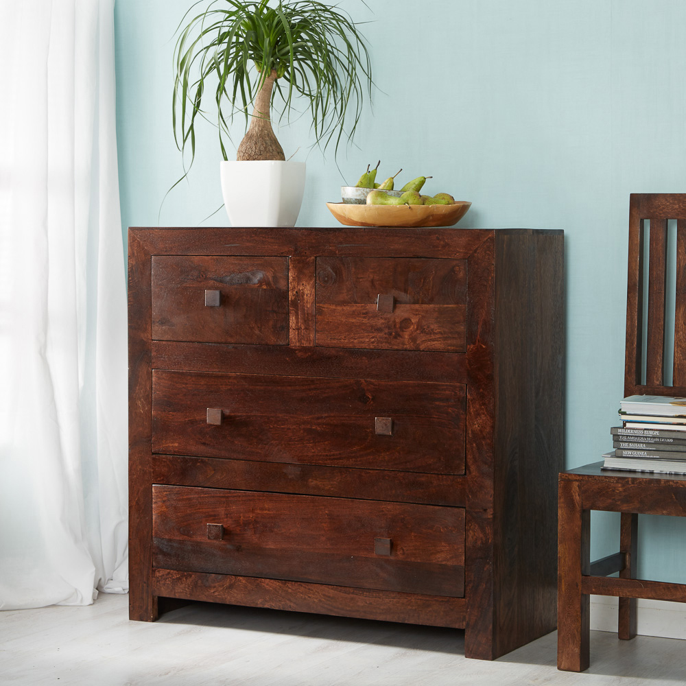 Brooklyn Nihash Toko 4 Drawer Dark Mango Dressing Chest Image 4