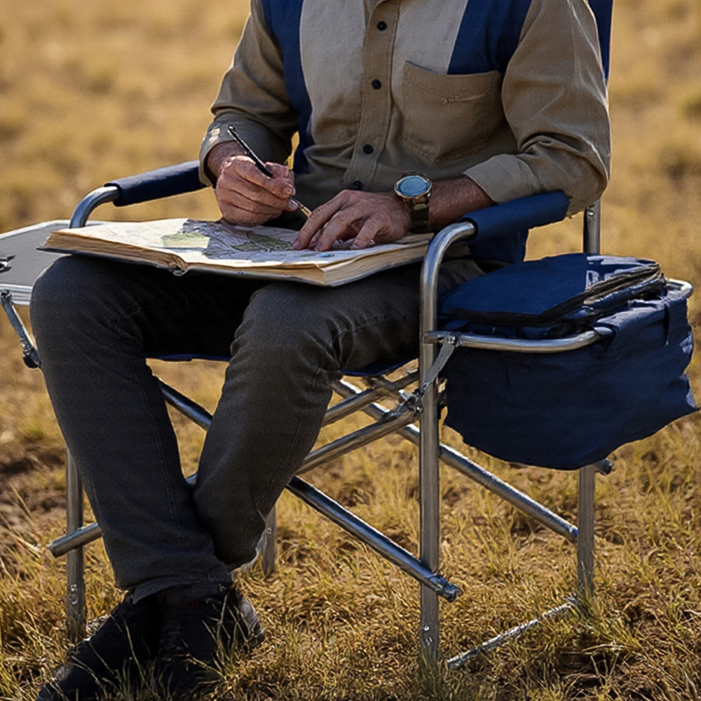 Gr8 Garden Folding Directors Camping Chair with Side Table and Cooler Bag Image 7