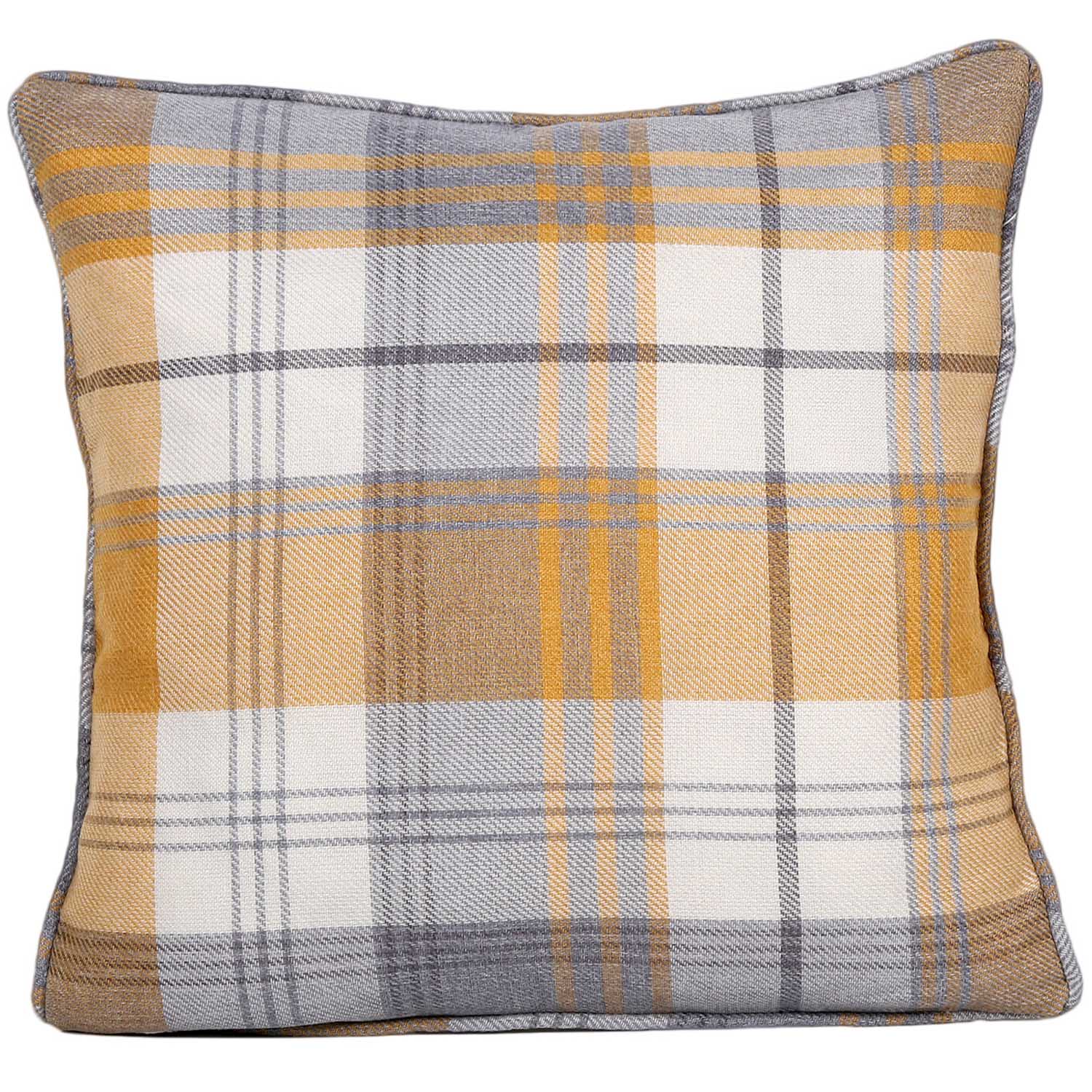 Divante Ochre Hamilton Check Cushion Image 1