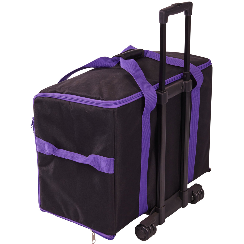 Sewing Online 006107-BLK-PURPLE Black Purple Trim Sewing Machine Trolley Bag 60 x 42 x 30cm Image 2