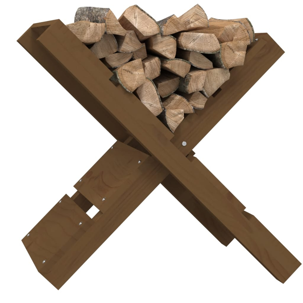 vidaXL Honey Brown Pine Wood Firewood Log Holder 48 x 47 x 39.5cm Image 3