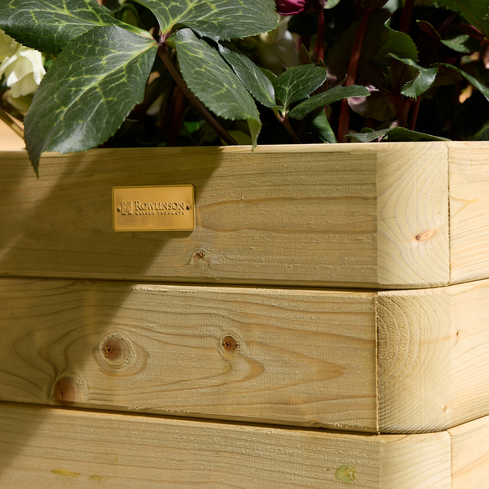 Rowlinson Marberry Natural Wooden Garden Planter 30 x 40 x 40cm Image 4