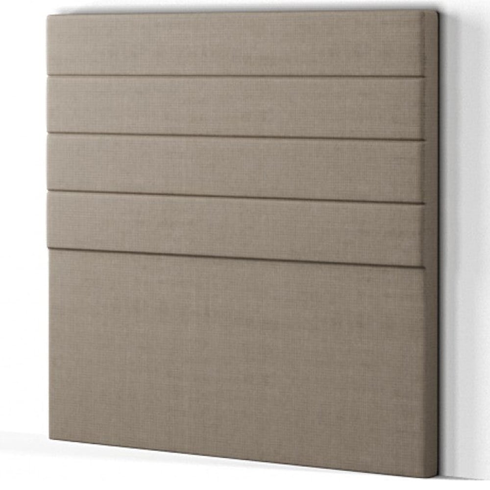 Eleganza George Single Beige Linen Floor Standing Headboard Image 2