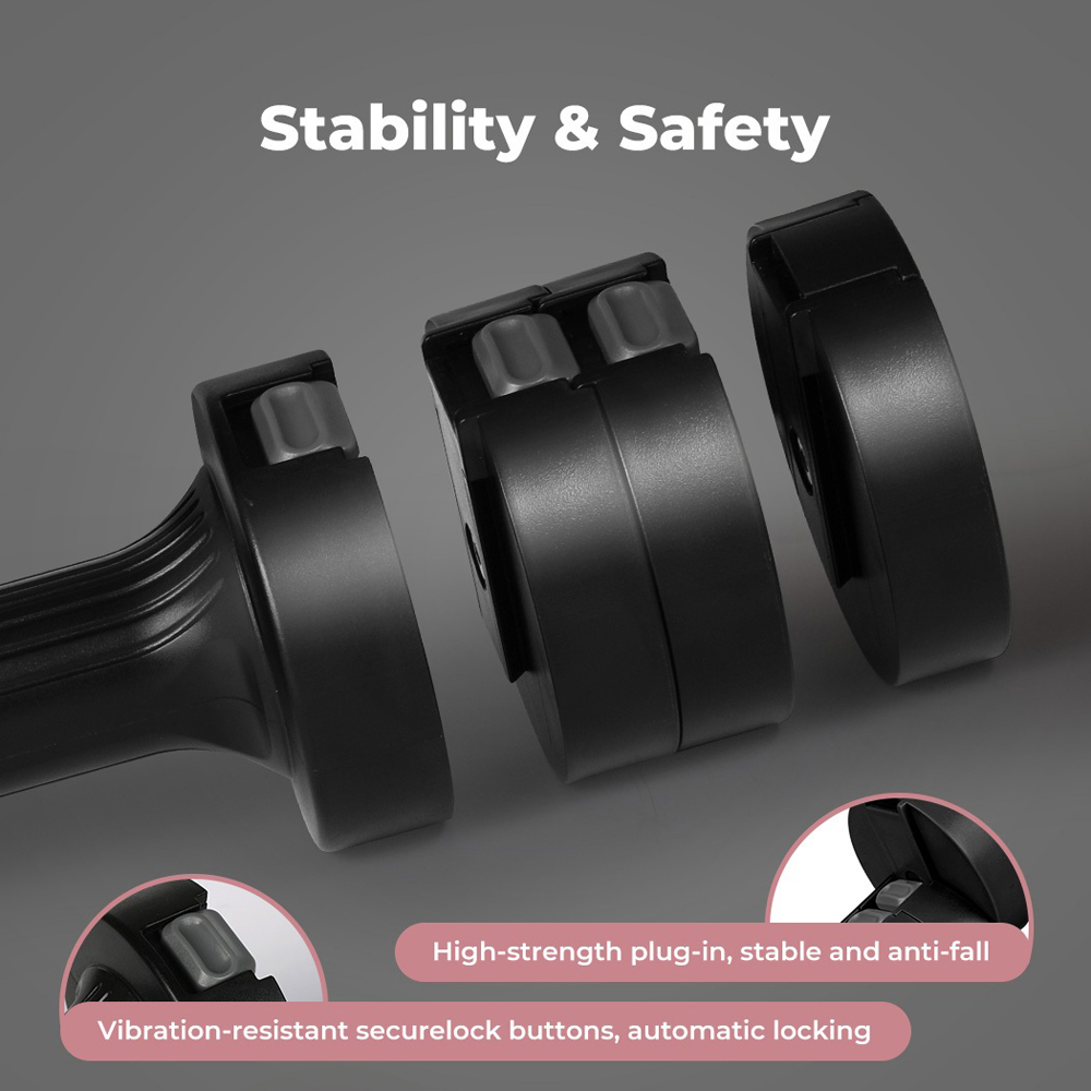 Spector Centra Black Metal Adjustable Dumbbell Pair 1-2.5kg Image 5