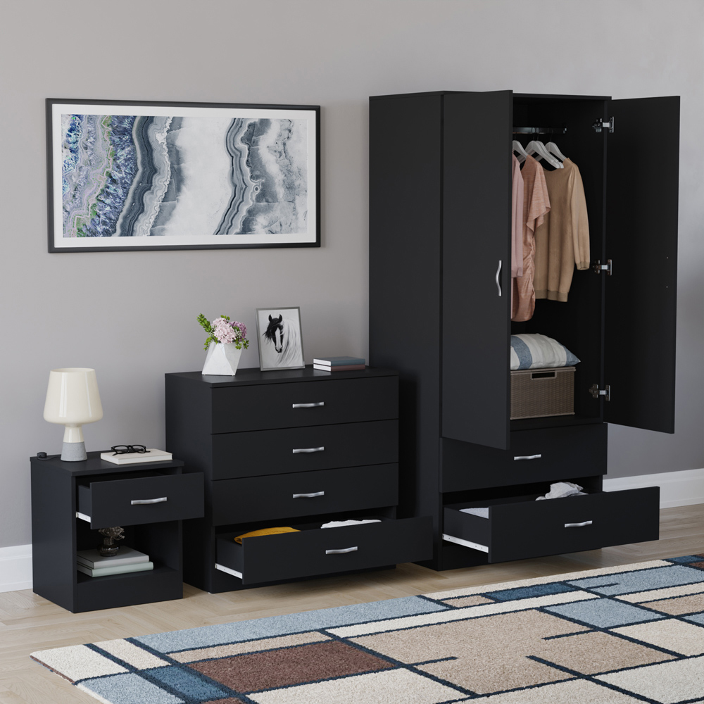 VIDA DESIGNS Riano Black 3 Piece Bedroom Furniture Set Image 5