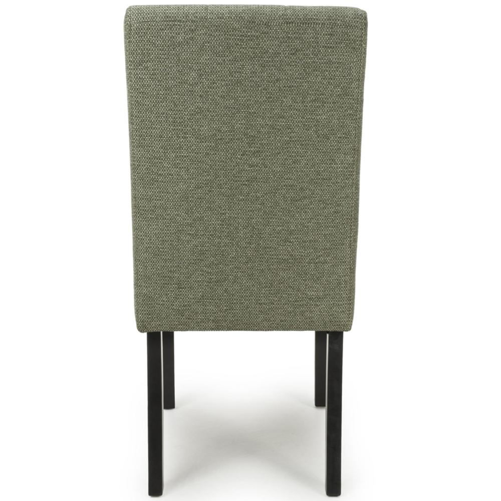 Portland Harlow Olive Weave Black Legs Waffle Back Dining Chair Image 6