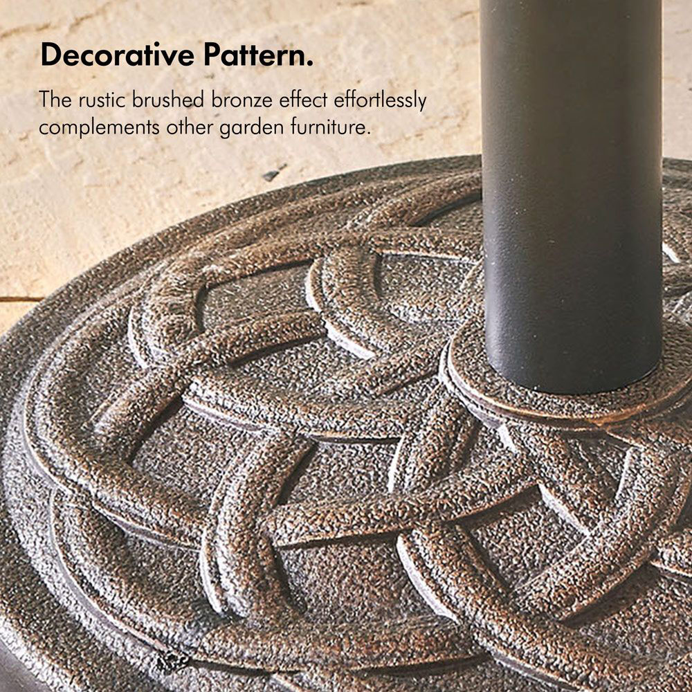 VonHaus Rustic Brushed Bronze Effect Polyresin Parasol Base 9kg Image 4