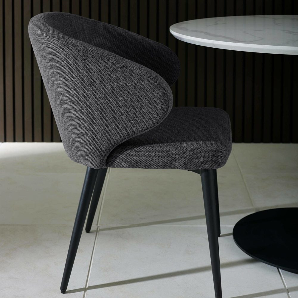 Julian Bowen Marcus Set of 2 Mid Grey Fabric Dining Chair Image 8