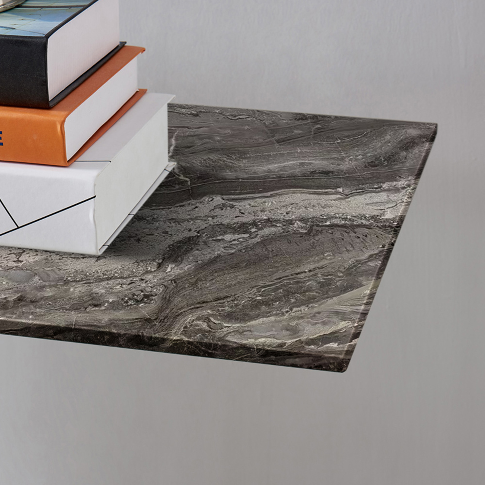 Furniturebox Tavalo Marble Effect Gold Console Table Image 2
