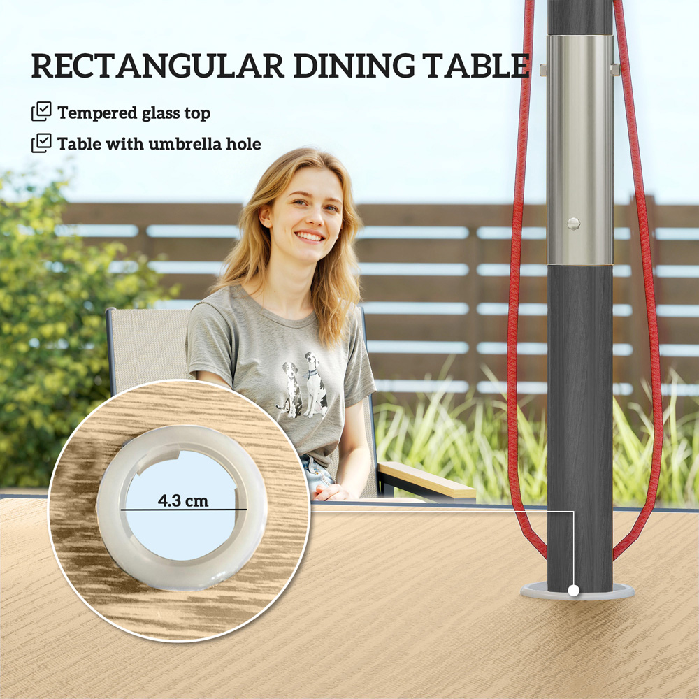 Outsunny 4 Seater Khaki Garden Dining Set Image 8